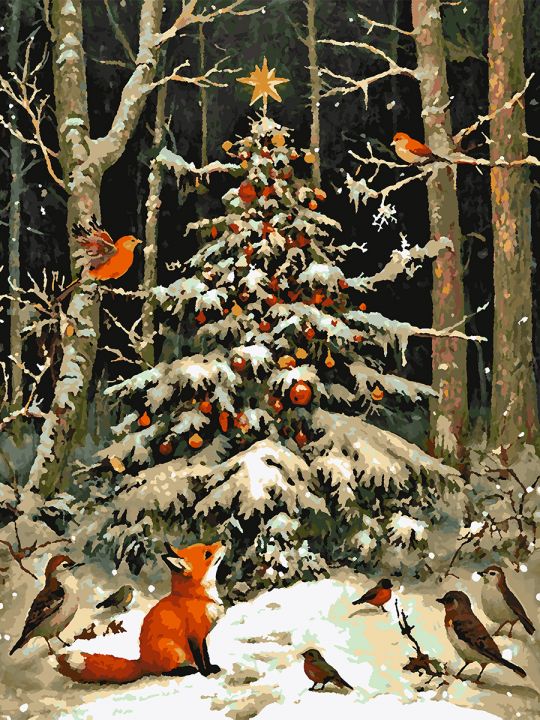 Картина по номерам без подрамника «Новый год» 80x60 см