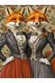 Картина по номерам без подрамника «Сестры лисицы» 130x100 см