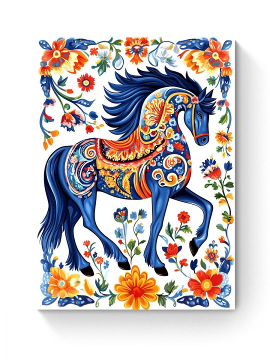 Алмазная мозаика на подрамнике «Городецкий конь» 50x40 см