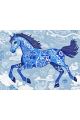 Алмазная мозаика без подрамника «Гжель лошадка» 80x60 см