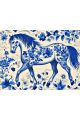 Алмазная мозаика без подрамника «Гжель лошадка» 130x100 см