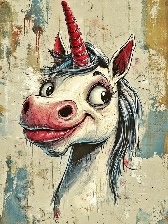 Алмазная мозаика без подрамника «Единорожка» 50x40 см