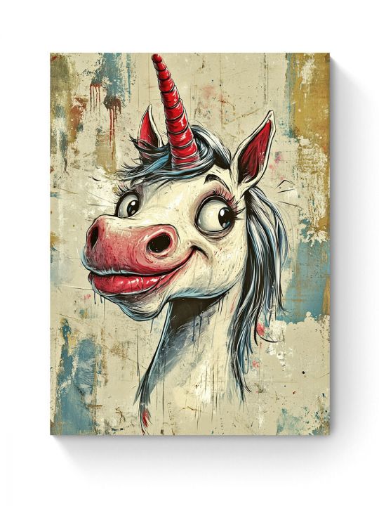 Алмазная мозаика на подрамнике «Единорожка» 90x70 см