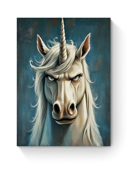 Алмазная мозаика на подрамнике «Злой единорог» 40x30 см