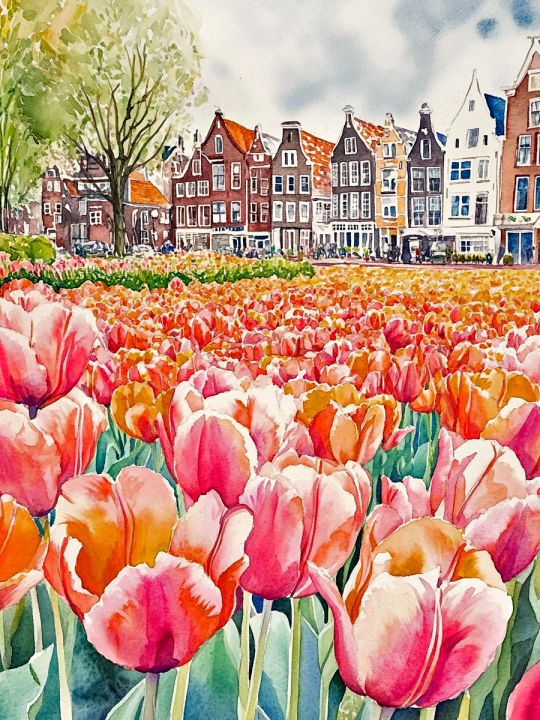 Алмазная мозаика без подрамника «Амстердам» 90x70 см