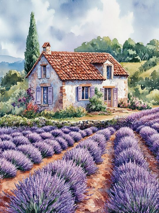 Алмазная мозаика без подрамника «Аромат лаванды» 60x45 см