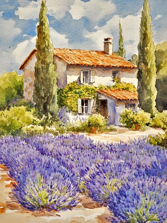 Алмазная мозаика без подрамника «Прованс Домик» 70x50 см