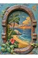 Алмазная мозаика без подрамника «Райский вид» 35x25 см