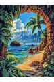 Алмазная мозаика без подрамника «Райский уголок» 80x60 см