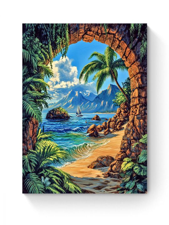 Алмазная мозаика на подрамнике «Райский уголок» 50x40 см