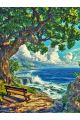 Алмазная мозаика без подрамника «Привал на утесе» 35x25 см