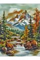 Алмазная мозаика без подрамника «Горная речка» 50x40 см