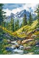 Алмазная мозаика без подрамника «Горная речка» 40x30 см
