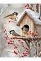 Алмазная мозаика без подрамника «Синички» 60x45 см