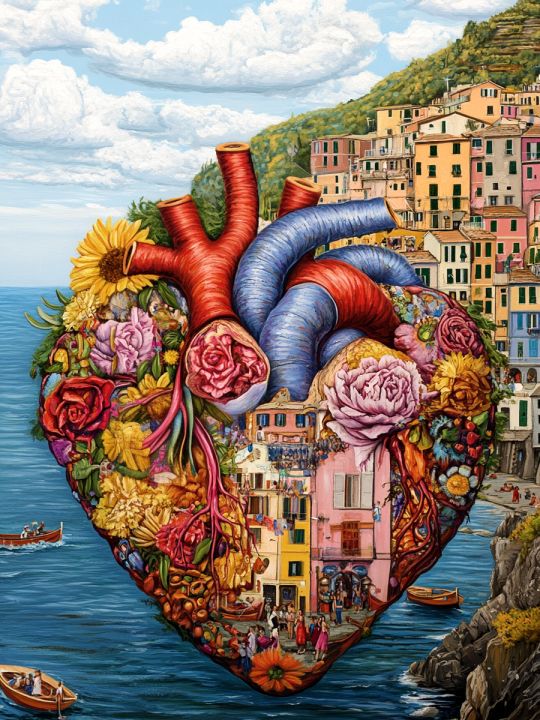 Алмазная мозаика без подрамника «Средиземноморье» 90x70 см