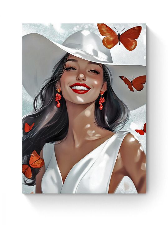 Алмазная мозаика на подрамнике «Леди-лето» 50x40 см