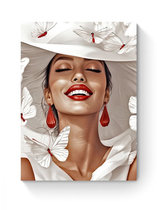 Алмазная мозаика на подрамнике «Леди в белом» 35x25 см