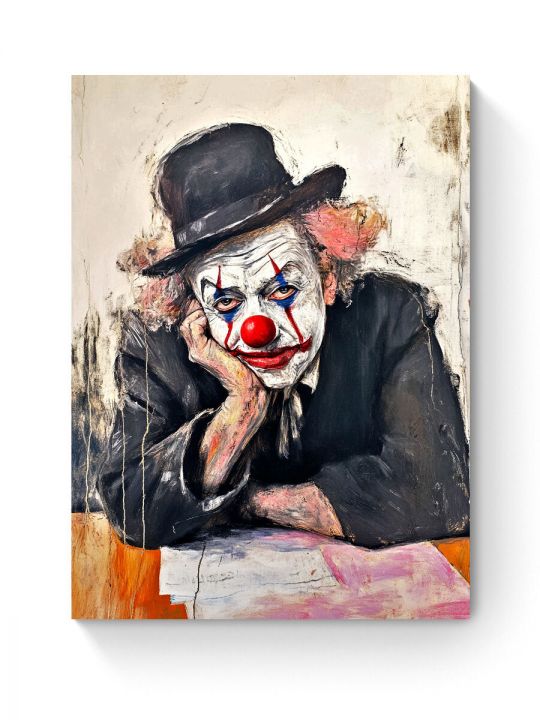 Алмазная мозаика на подрамнике «Уставший клоун» 50x40 см