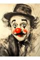 Алмазная мозаика без подрамника «Грустный клоун» 130x100 см