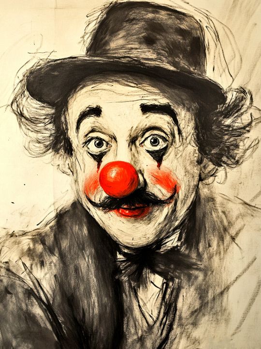 Алмазная мозаика без подрамника «Грустный клоун» 60x45 см