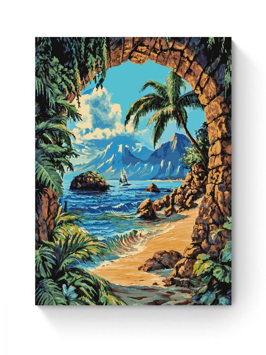 Картина по номерам на подрамнике «Райский вид» 90x70 см