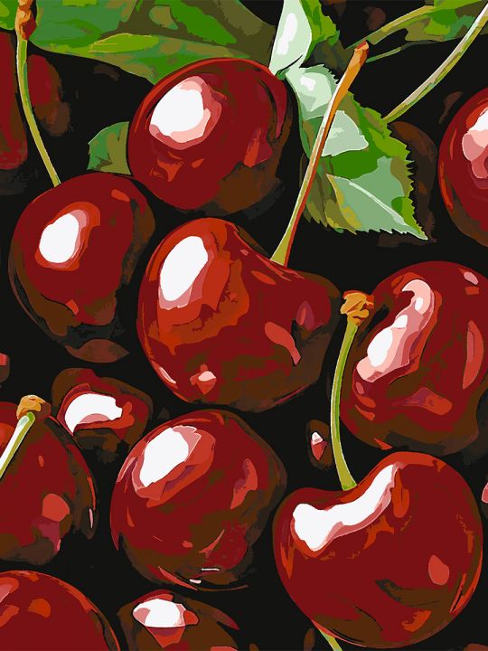 Картина по номерам без подрамника «Спелая вишня» 130x100 см