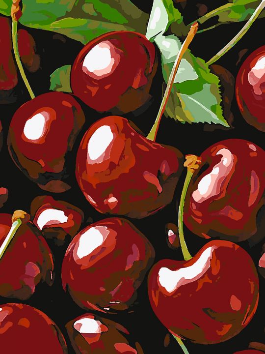 Картина по номерам без подрамника «Спелая вишня» 80x60 см