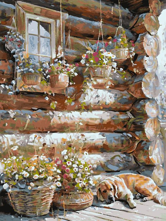 Картина по номерам без подрамника «Уютный уголок» 90x70 см