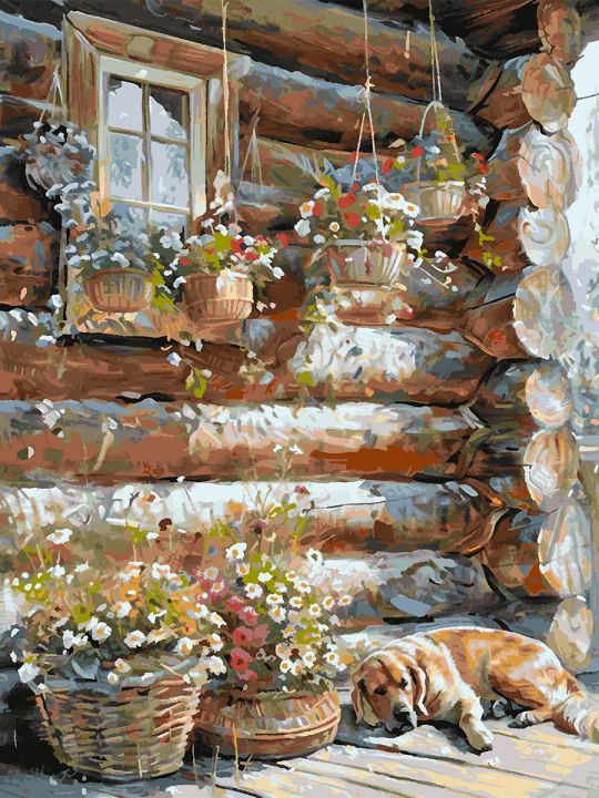 Картина по номерам без подрамника «Уютный уголок» 130x100 см