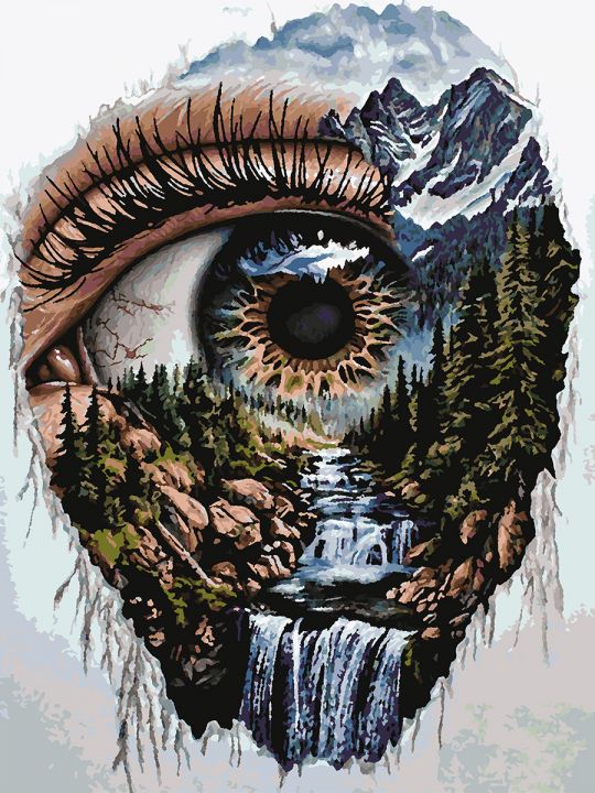 Картина по номерам без подрамника «Взгляд на мир» 80x60 см