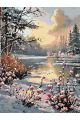 Картина по номерам без подрамника «Первый снег» 90x70 см