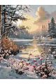 Картина по номерам без подрамника «Первый снег» 130x100 см