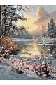 Картина по номерам без подрамника «Первый снег» 80x60 см