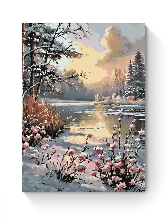 Картина по номерам на подрамнике «Первый снег» 90x70 см