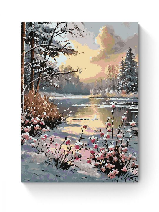 Картина по номерам на подрамнике «Первый снег» 80x60 см