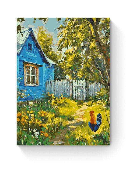 Картина по номерам на подрамнике «Деревенька» 90x70 см