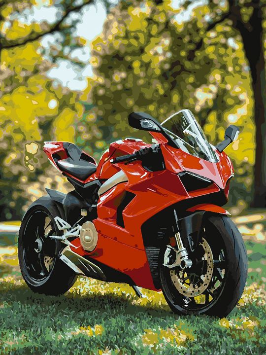 Картина по номерам без подрамника «Мотоцикл» 90x70 см