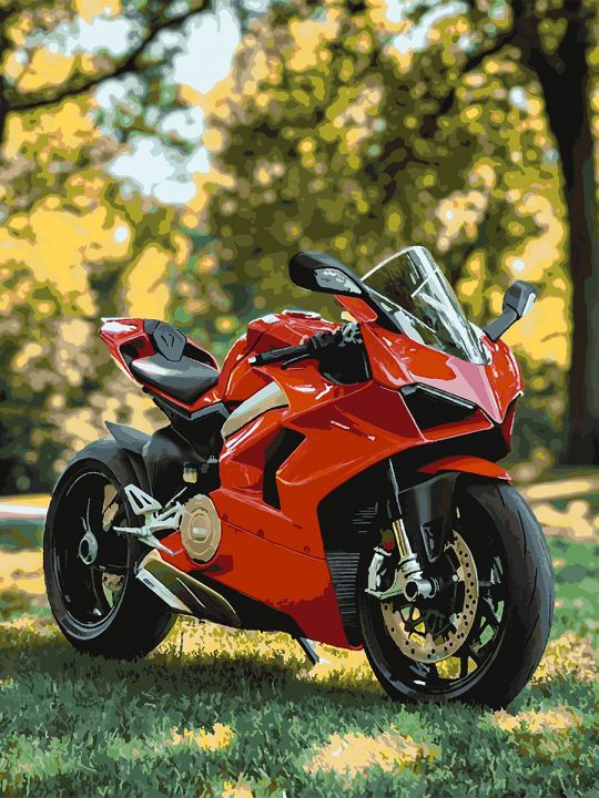 Картина по номерам без подрамника «Мотоцикл» 130x100 см