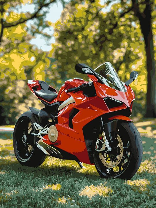 Картина по номерам без подрамника «Мотоцикл» 80x60 см