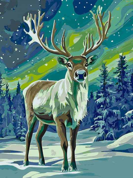 Картина по номерам без подрамника «Олень» 130x100 см