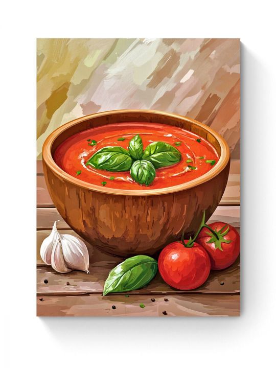 Алмазная мозаика на подрамнике «Суп гаспачо» 50x40 см