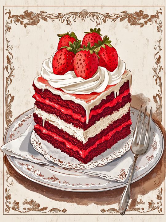 Алмазная мозаика без подрамника «Красный бархат» 90x70 см