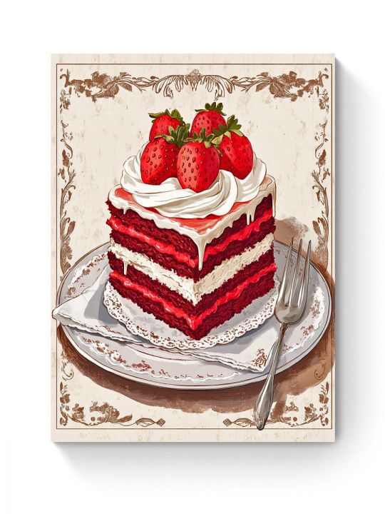 Алмазная мозаика на подрамнике «Красный бархат» 50x40 см