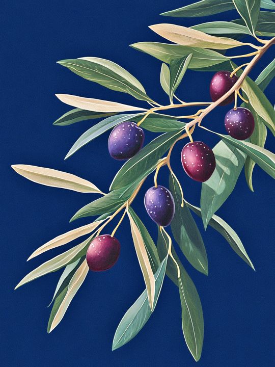 Алмазная мозаика без подрамника «Ветка Оливы» 50x40 см