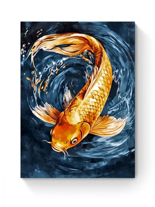 Алмазная мозаика на подрамнике «Золотая рыбка» 40x30 см