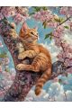 Алмазная мозаика без подрамника «Рыжик на дереве» 60x45 см