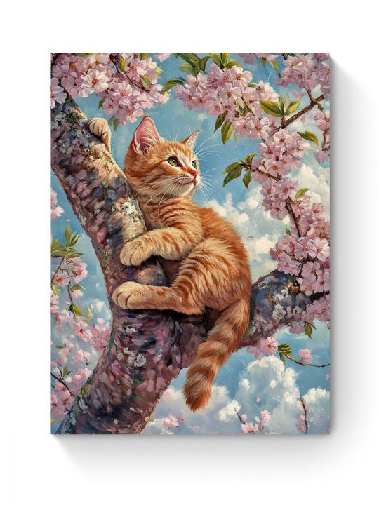 Алмазная мозаика на подрамнике «Рыжик на дереве» 40x30 см