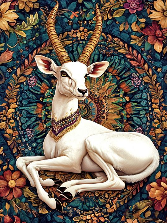 Алмазная мозаика без подрамника «Антилопа» 60x45 см