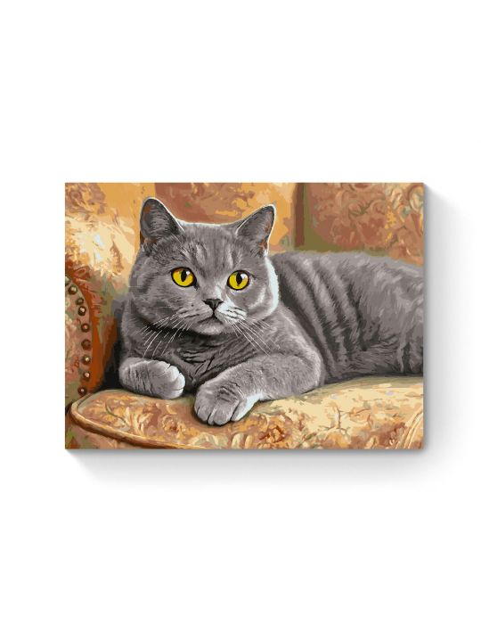 Картина по номерам на подрамнике «Кот Британец» 90x70 см