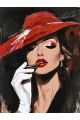Картина по номерам без подрамника «Леди в шляпе» 130x100 см